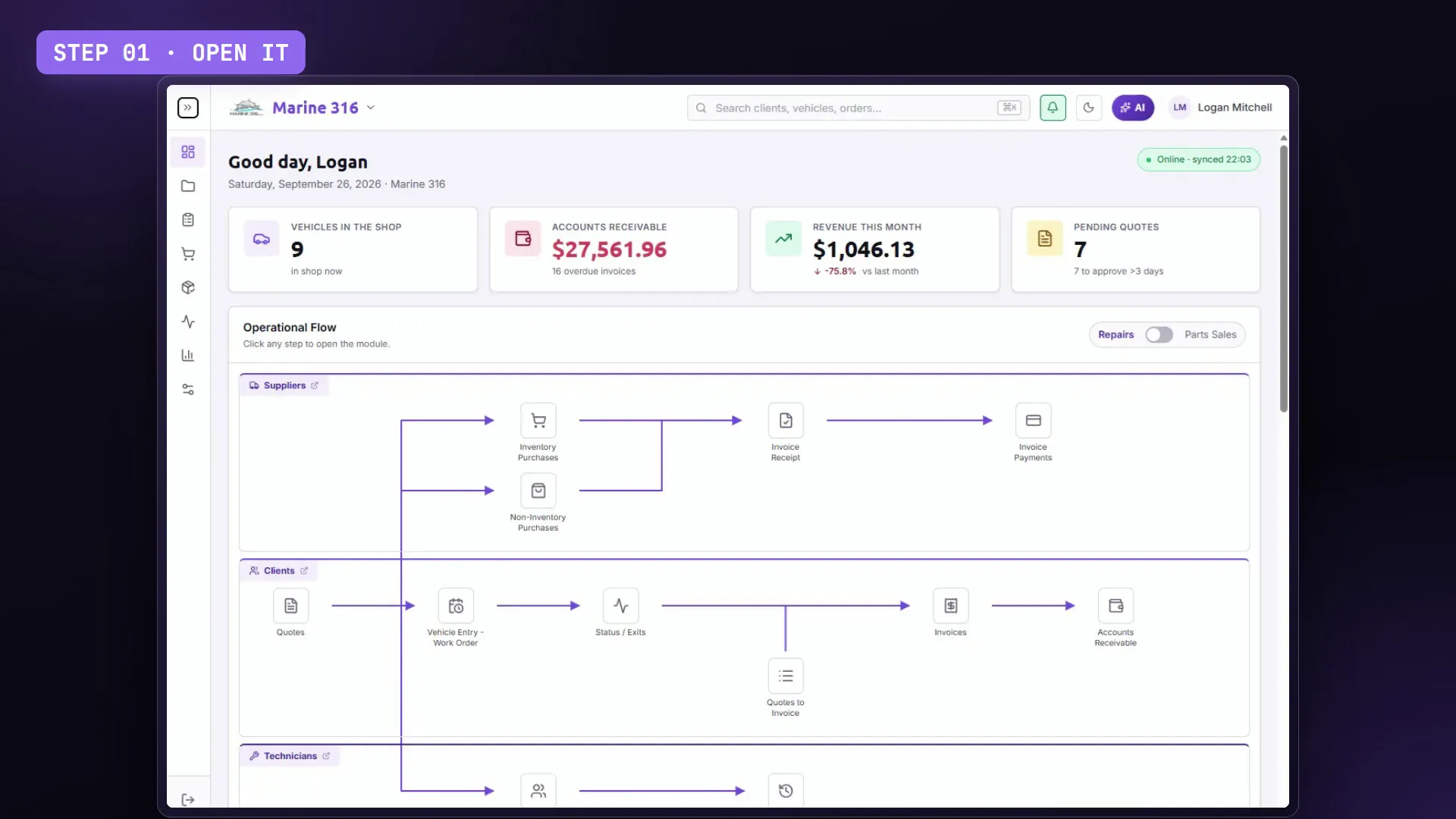The full AI agent demo: analysis, navigation and diagnosis.